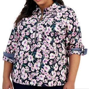 Tommy Hilfiger Women's Plus Size Cotton Floral Print Popover Blouse Top Size 3X
